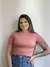 Cropped Canelado 3D Com Manga Curta Rosa Bebe SKU 142 - comprar online