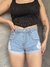 Short Jeans Desfiado Com Barra