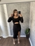 Vestido Midi Manga Longa Detalhe De Amarrar Na Perna Preto Francine SKU 5083