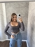 Cropped Canelado Molinho Manga Longa Detalhe Tres Listra Na Frente Karolaine Cinza SKU 5267