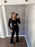 Conjunto Canelado Calça E Cropped Detalhe De Regulagem Preto Diana SKU 5256