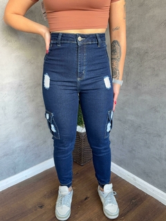 Calça Jeans Miraxy Jogger Lavagem Escura Botão Manchado SKU 5386