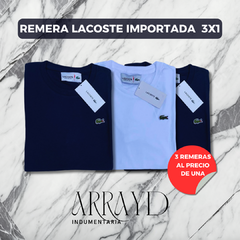 REMERA LACOSTE LISA IMPORTADA 3x1