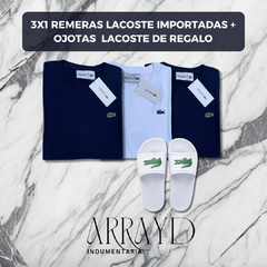 3X1 REMERAS LACOSTE + OJOTAS LACOSTE DE REGALO