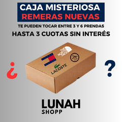 CAJA MISTERIOSA DE REMERAS NUEVAS DEVUELTAS (HASTA 6 REMERAS IMPORTADAS)