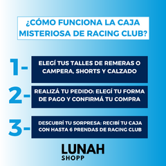 CAJA MISTERIOSA RACING CLUB (HASTA 6 PRENDAS DE LA ACADEMIA) - comprar online