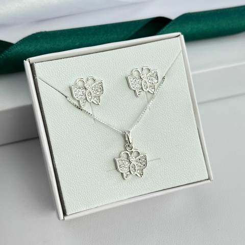 Conjunto Prata 925 Borboleta Cristal - comprar online