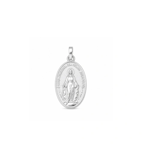 Pingente Prata 925 Medalha Oval Nossa Senhora Das Graças