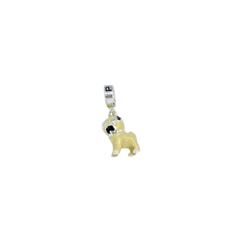 Berloque Prata 925 Cachorro Pug Amarelo - comprar online