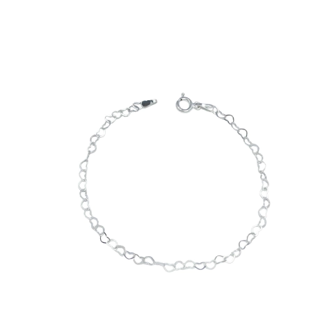 Pulseira Prata 925 Elo Corações - comprar online