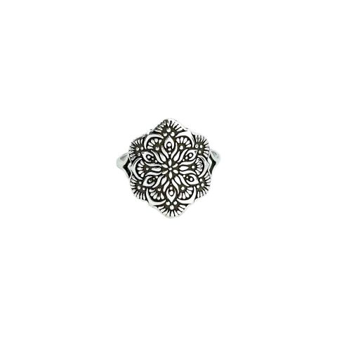 Anel Prata 925 Envelhecida Mandala - comprar online
