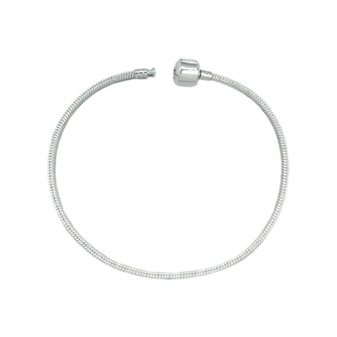 Pulseira Prata 925 Berloqueira Fecho Quadrado Liso - comprar online