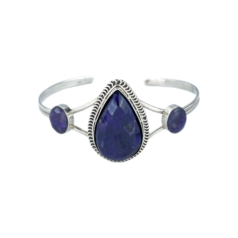 Bracelete Prata 925 Bali Safira Azul Natural - comprar online