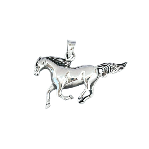 Pingente Prata 925 Envelhecida Cavalo Grande - comprar online