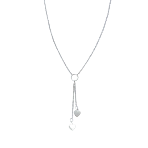 Gargantilha Prata 925 Gravatinha 2 Corações - comprar online