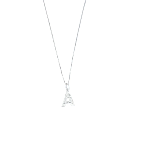 Gargantilha Prata 925 Letra Cravejada - comprar online