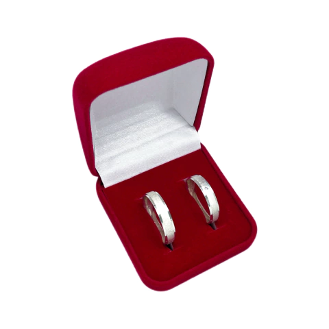 Par de Alianças Prata 925 Escovado Acetinado - comprar online