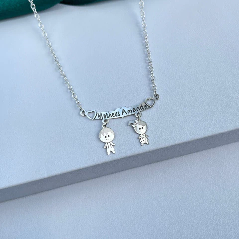 Gargantilha Prata 925 Canga com Filhos - comprar online