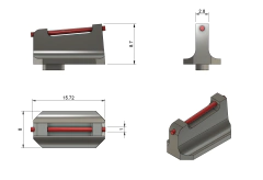 Imagem do Kit Miras AJ com fibra ótica Em Aço Glock Competição