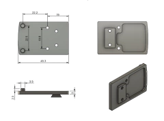 Mount Red Dot Aço TS9 Vector Optics Solar Frenzy-X 1x19x26
