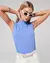 REGATA DE ALGODÃO CAMYS TANK TOP GOLA ALTA AZUL LONDON - comprar online