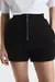 Bermuda Moletom Zíper Preto Francesca - comprar online