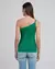 REGATA RIB ONE SHOULDER EM ALGODÃO CANELADO CAMYS BRASIL GREEN - Loja Form