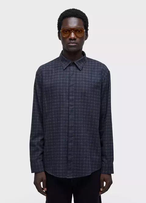 Camisa Mini Plaid ML Preto/Caqui Osklen
