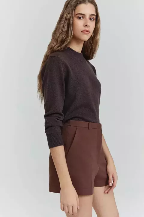 Short Chiara Marrom Suede NV - comprar online