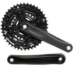 PEDIVELA LOGAN MTB ALUMINIO 170MM 24/34/42D PRETO - INDEXADO