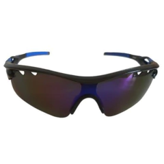 OCULOS ESPORTIVO GTI 820 PRETO/AZUL LENTE ESPELHADA AZUL/VERDE COM PROTECAO UV400