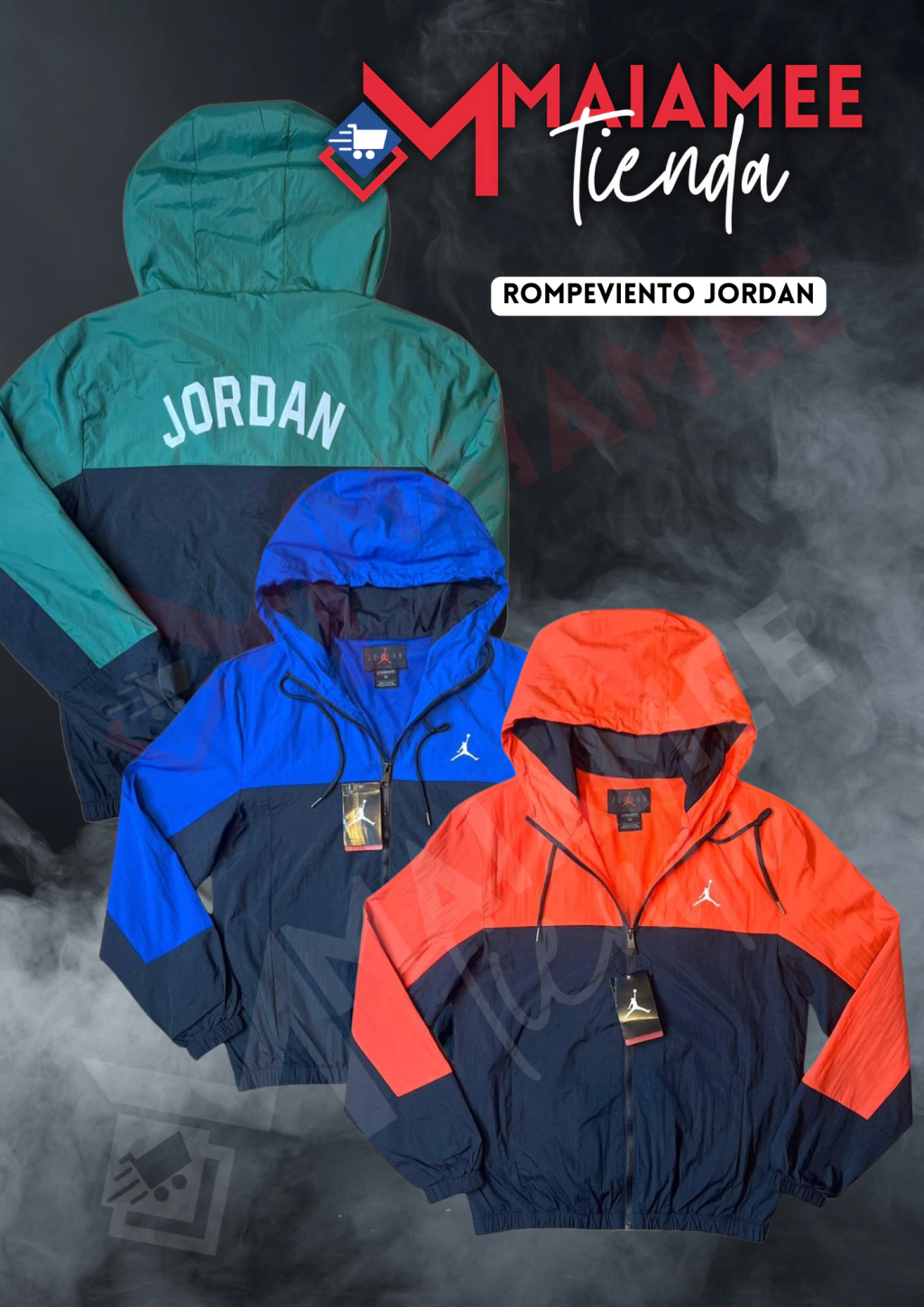 CAMPERA ROMPEVIENTO JORDAN (verde /azul/ naranja)