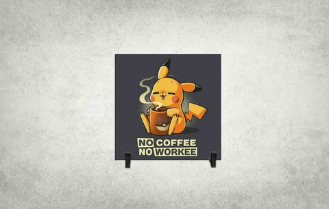 Azulejo Decorativo No Coffee No Workee Pikachu - comprar online