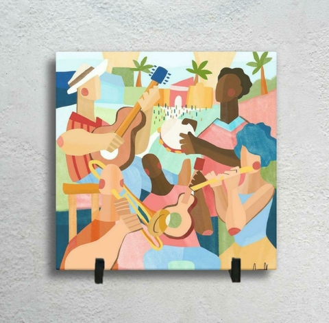 Azulejo Decorativo Roda de Samba Desenho - comprar online