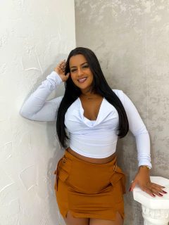 CROPPED DECOTE MANGA - loja online