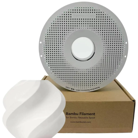 FILAMENTO PLA BRANCO C/ CARRETEL REUTILIZAVEL 1KG 1.75MM BAMBULAB