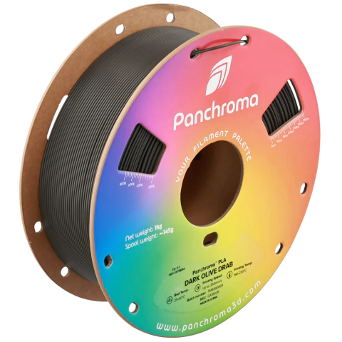Carretel de filamento PLA verde-oliva escuro Panchroma para impressão 3D, 1,75mm, 1kg