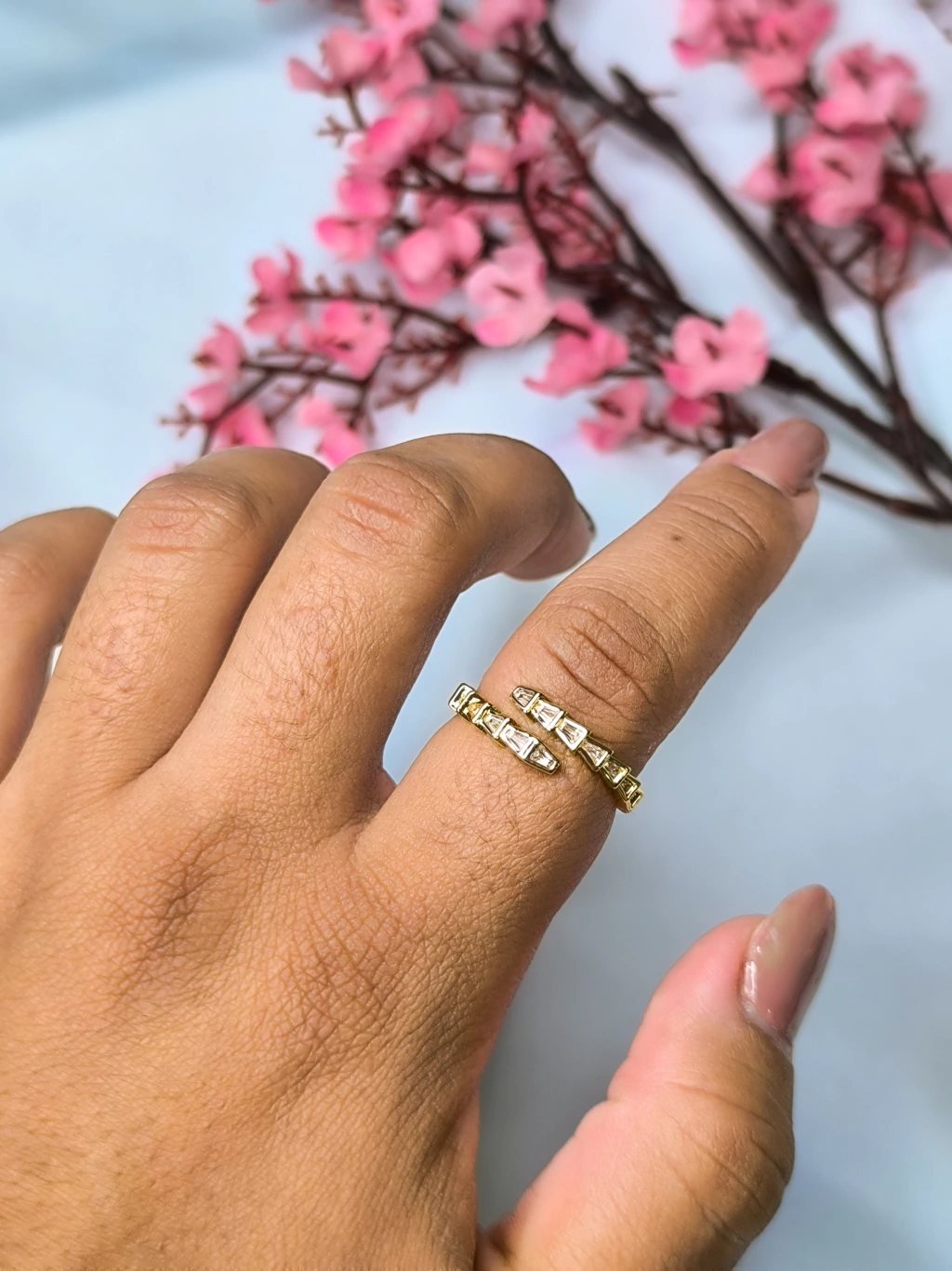 Anel Cobra Zircônias - Regulável