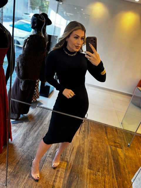 VESTIDO CANELADO MIDI