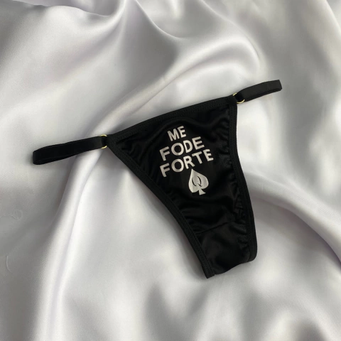 Calcinha Erótica Me Fode Forte - Preto