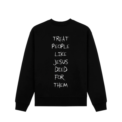 Sweatshirt Treat People Like Jesus Died for Them - Preto