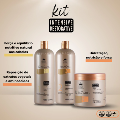 Kit Intensive Restorative 240 Gr - shampoo,condicionador240Gr e mascara intensive restorative 180Gr