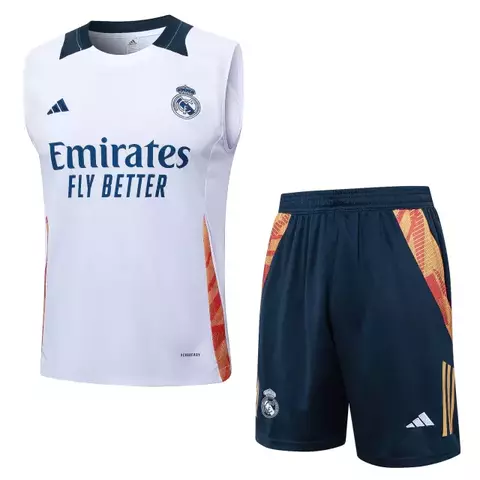 Kit Real Madrid Regata e Short de Treino 2024/25 - Masculina - Branca - comprar online