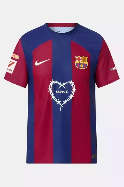 Camisa Barcelona 2023-24 Karol G - Torcedor Masculina - Azul e Grená - comprar online