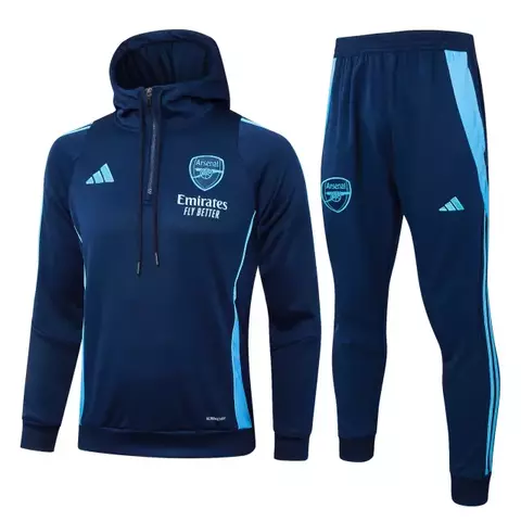 Conjunto Blusão Arsenal 2024/25 Capuz - Treino Adidas - Azul - comprar online