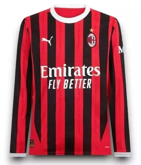 Camisa Milan 2024/25 Manga Longa Masculina - Vermelha - comprar online