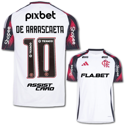 Camisa Flamengo De Arrascaeta 10 2025/26 Torcedor Adidas Masculina com Patrocínios - Branca - comprar online