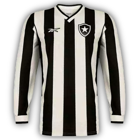 Camisa Botafogo - Manga Longa Titular Home I 24/25 Torcedor Masculina - Preto e Branco
