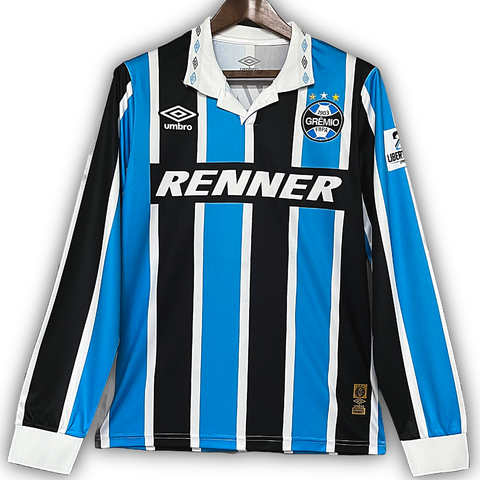 CAMISA GREMIO RETRO 2015 MANGA LONGA- CAMISA COMEMORATIVA 20 ANOS - TORCEDOR AZUL - comprar online