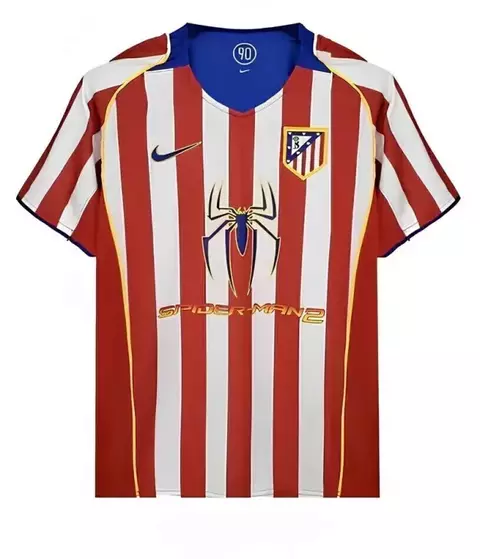 Camisa Atlético Madrid 2004/05 Homem Aranha - Retrô Masculina - Vermelho Branco - comprar online